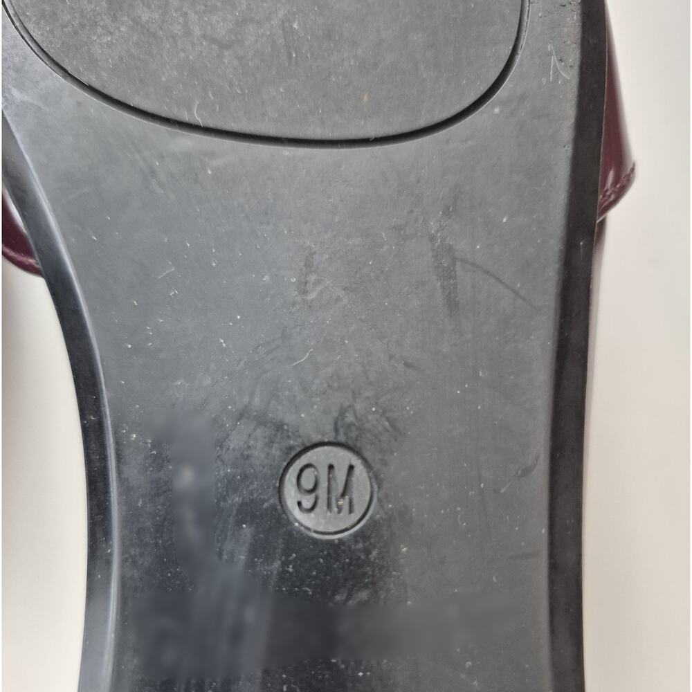 Calvin Klein Flats Size 9 Burgundy Patent Leather Ankle Strap Point Odeli Ballet - Picture 8 of 9